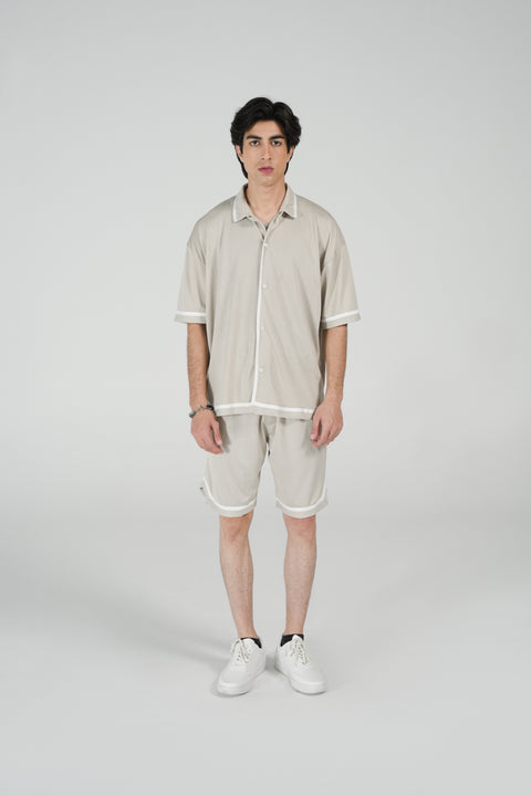 BAGGY FIT BUTTON DOWN MESH POLO