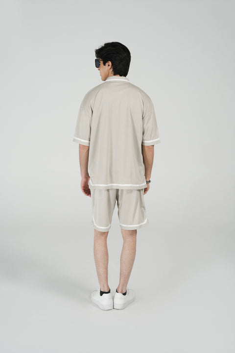 BAGGY FIT BUTTON DOWN MESH POLO