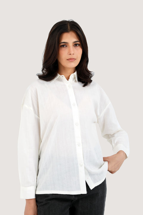 TEXTURED BUTTON DOWN TOP