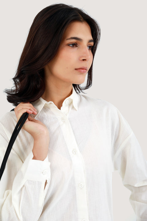 TEXTURED BUTTON DOWN TOP