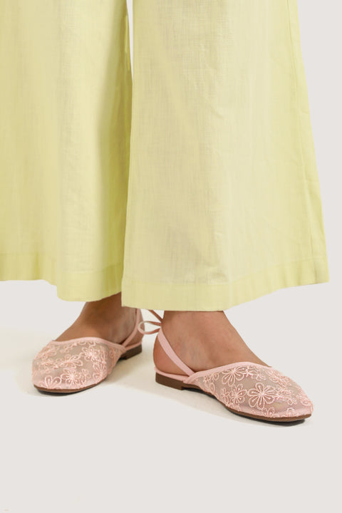 MESH EMBROIDERED MULES