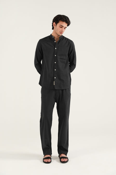 MANDARIN LINEN SHIRT