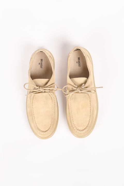 SUEDE MOCCASIN LACE-UP SHOE
