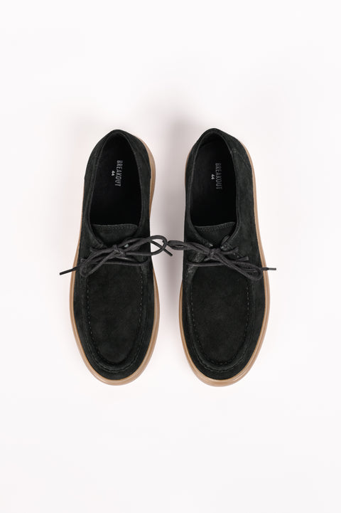SUEDE MOCCASIN LACE-UP SHOE