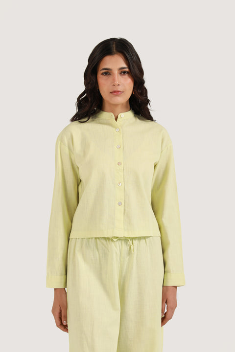 CROPPED BUTTON DOWN TOP