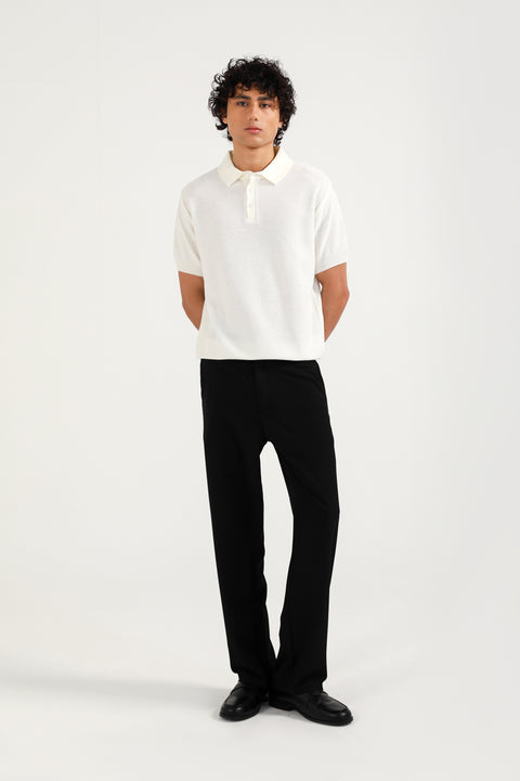 TEXTURED KNITTED POLO