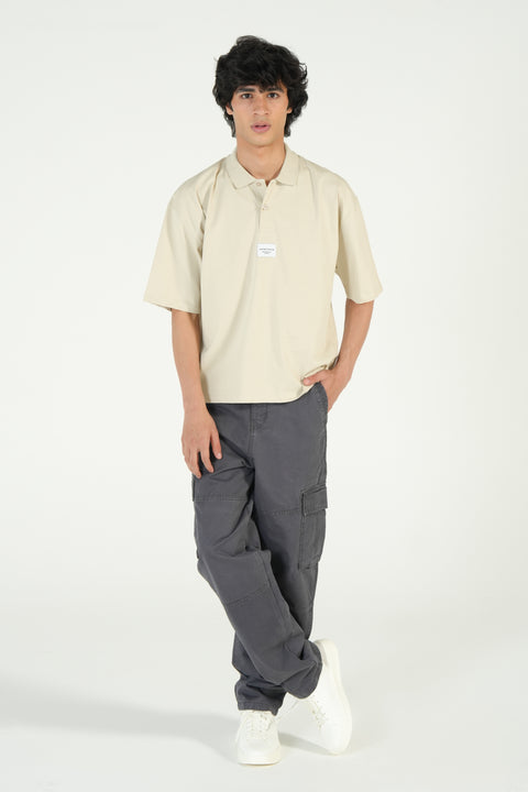 BOXY FIT ZIP EMBROIDERED POLO