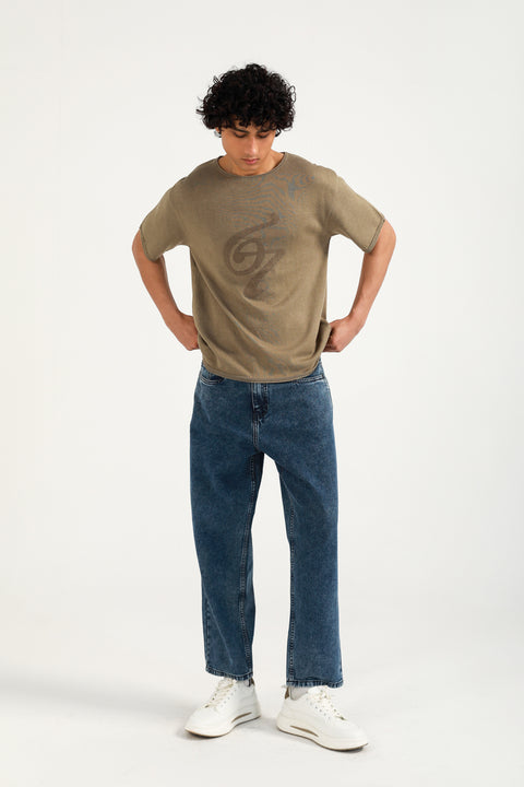 RELAXED FIT KNITTED TEE