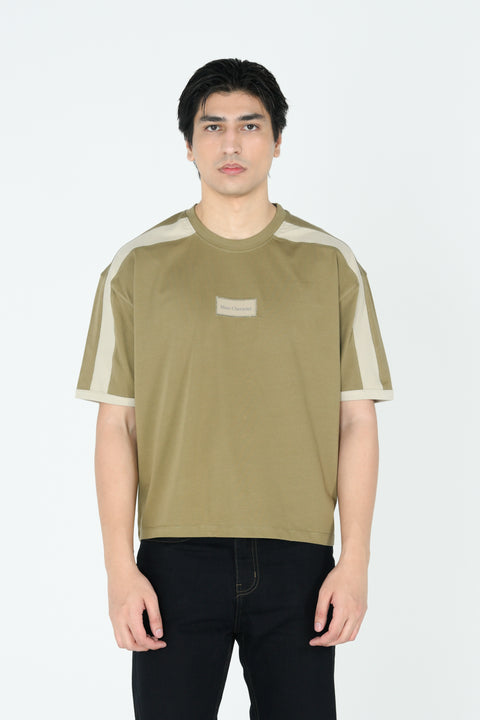 BOXY FIT CONTRAST PANEL TEE