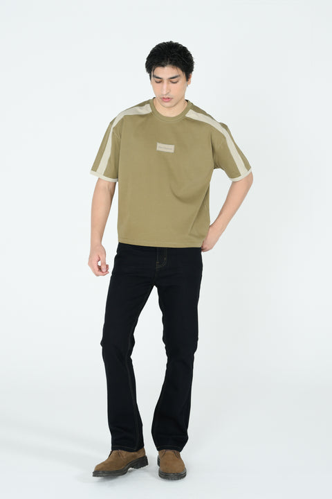 BOXY FIT CONTRAST PANEL TEE