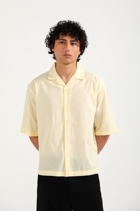 BOXY FIT RESORT COLLAR DOBBY SHIRT