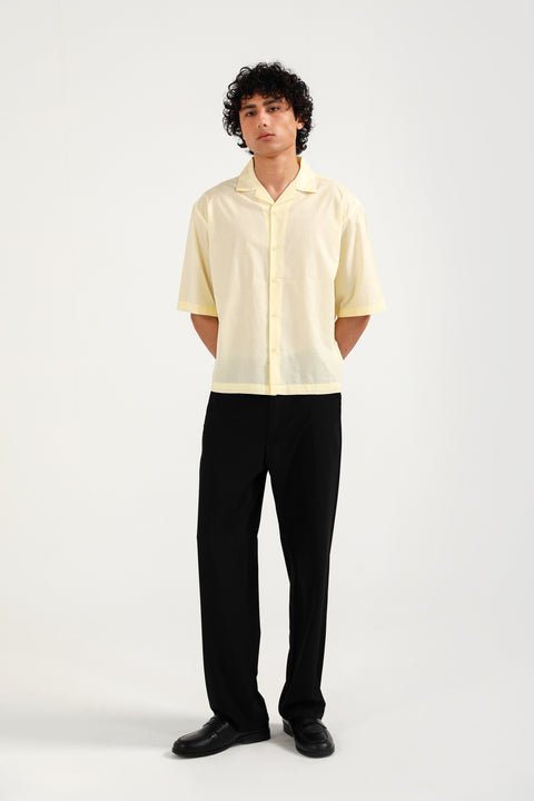 BOXY FIT RESORT COLLAR DOBBY SHIRT