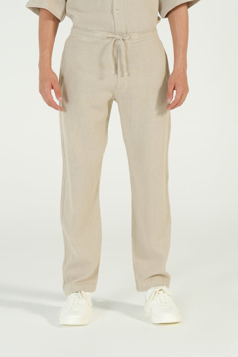 BAGGY FIT TEXTURED TROUSER