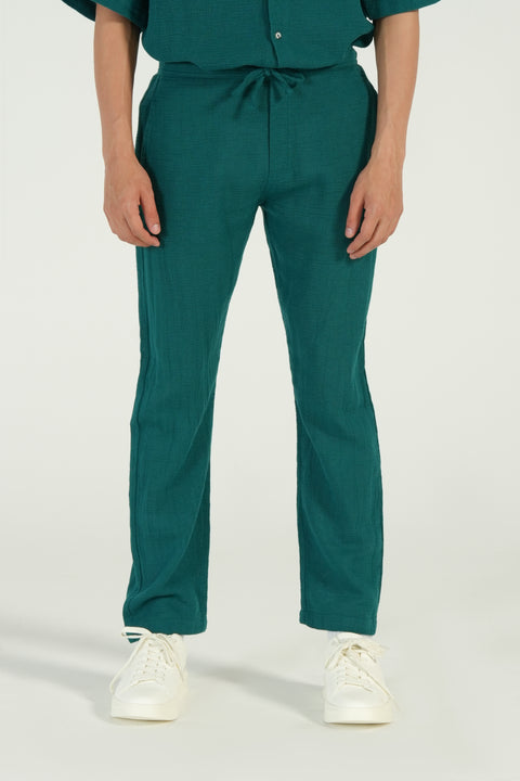 BAGGY FIT TEXTURED TROUSER