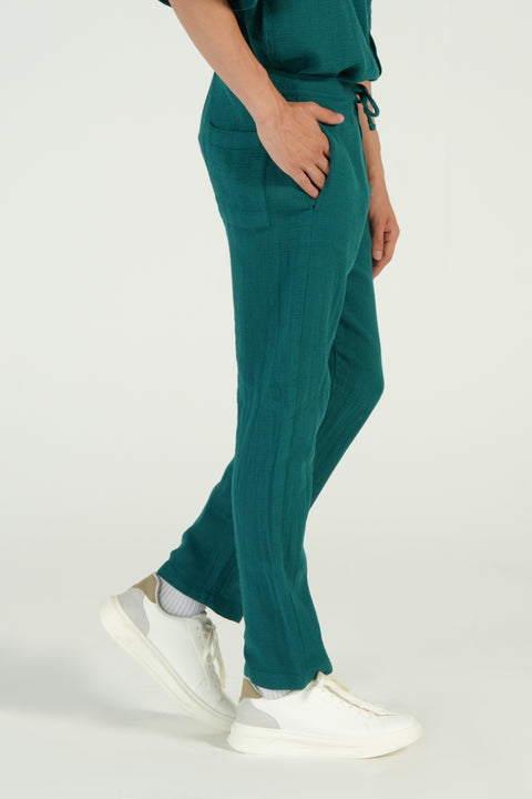 BAGGY FIT TEXTURED TROUSER