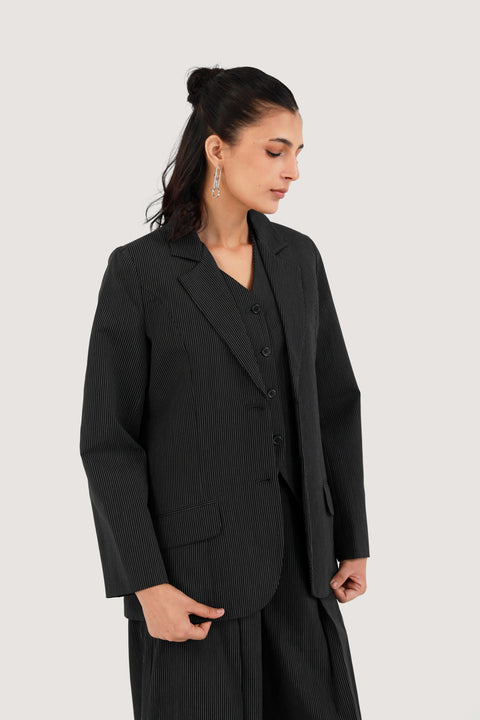 PINSTRIPED FORMAL BLAZER