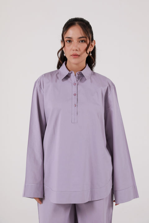 OVERSIZED HALF PLACKET TOP