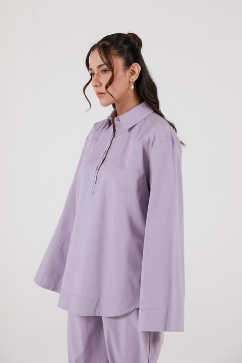OVERSIZED HALF PLACKET TOP
