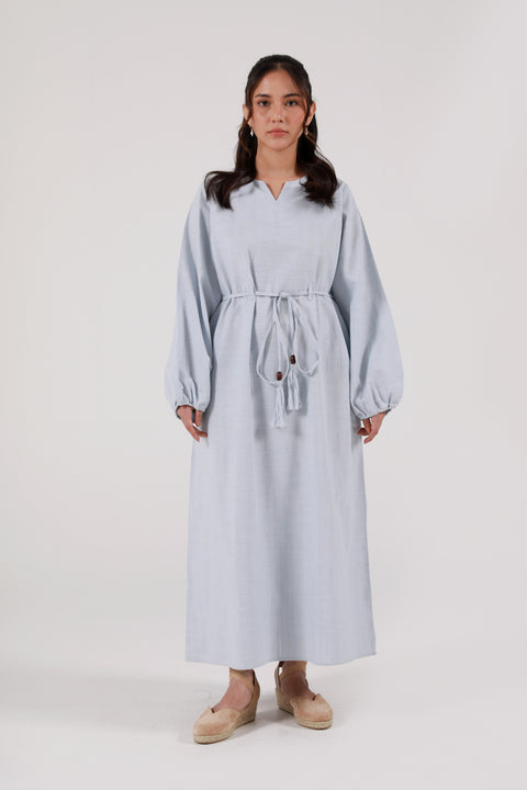 TEXTURED DRESS WITH WAIST DETAIL