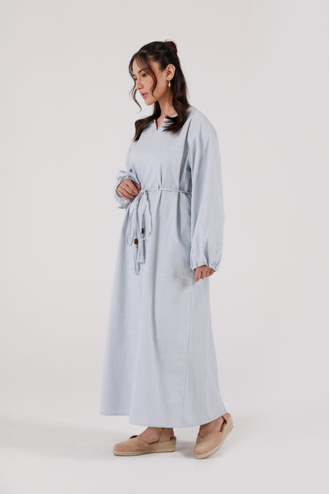 TEXTURED DRESS WITH WAIST DETAIL
