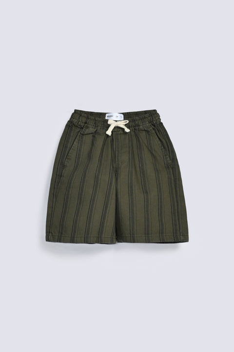 BOYS STRIPE PRINTED TWILL SHORTS