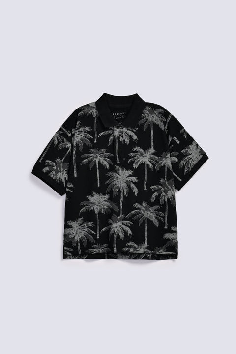 BOYS TREES PRINT POLO