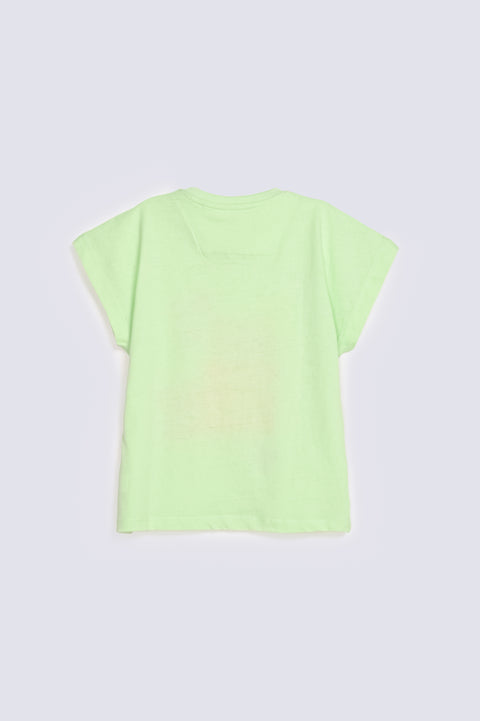 GIRLS DROP SHOULDER PRINTED T-SHIRT