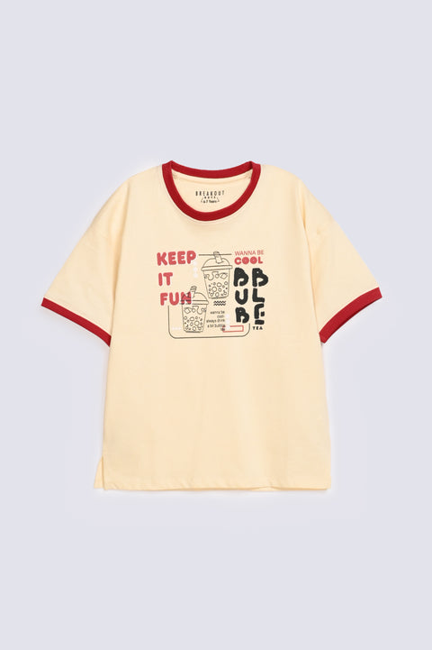 BOYS CONTRAST RIB TEE