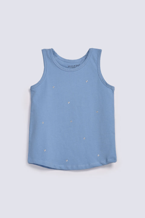 GIRLS EMBELLISHED STUDDED TANK TOP