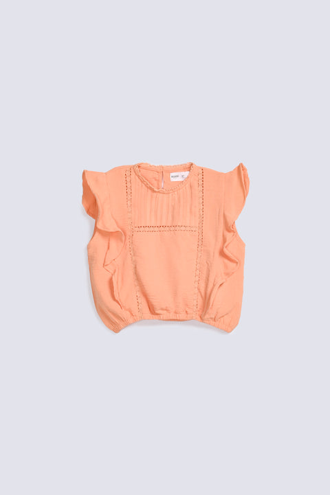 GIRLS LACE PLEATED TOP