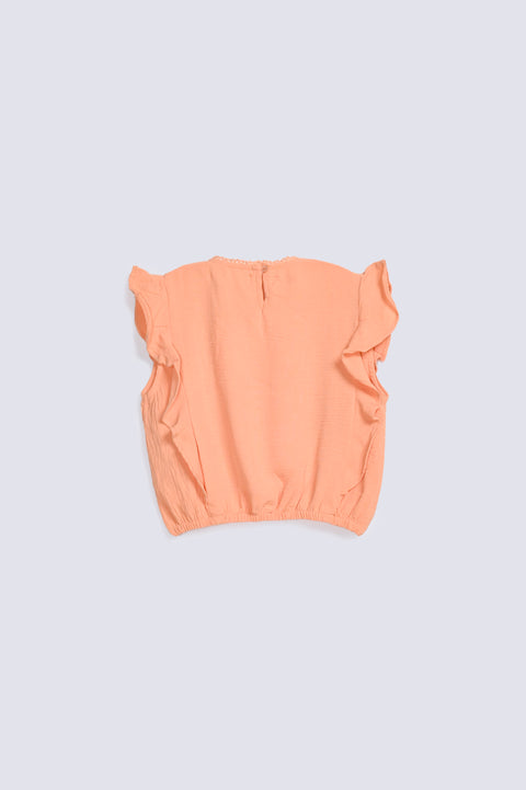 GIRLS LACE PLEATED TOP