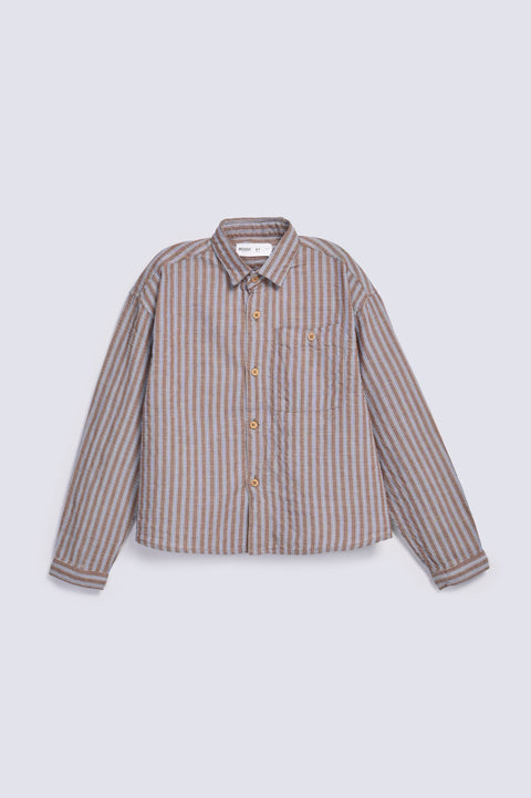 BOYS SEER SUCKER STRIPED SHIRT