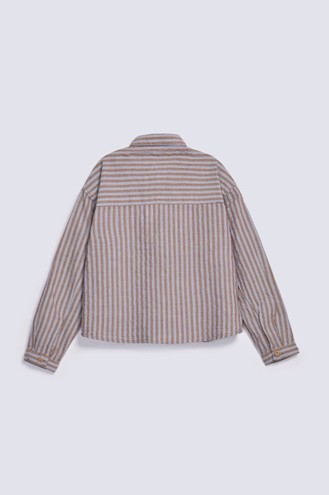 BOYS SEER SUCKER STRIPED SHIRT