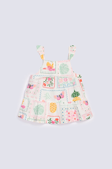 GIRLS LACE PRINTED TOP